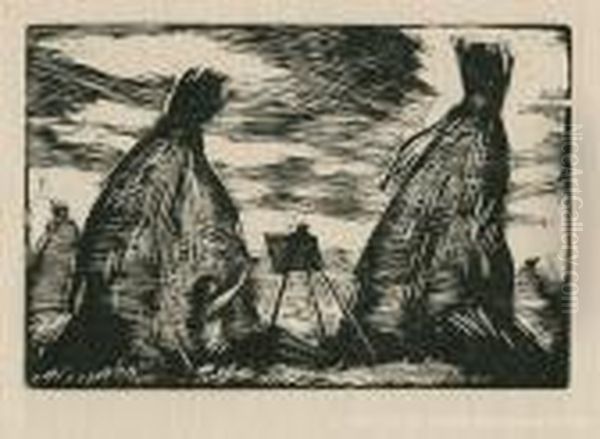 Kopy Zboza Oil Painting by Wojciech Weiss