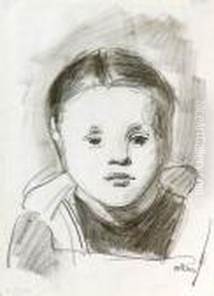 Portret Dziewczynki Oil Painting by Wojciech Weiss