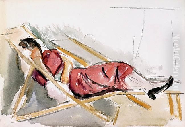 Aneri Na Lezaku, 1918 R. Oil Painting by Wojciech Weiss