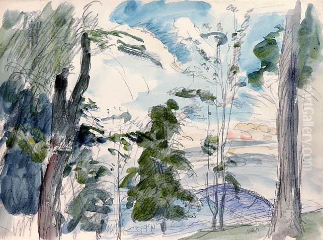 Widok Z Lanckorony, 1925 R. Oil Painting by Wojciech Weiss