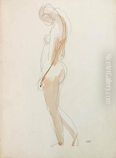 Akt Stojacy Oil Painting by Wojciech Weiss