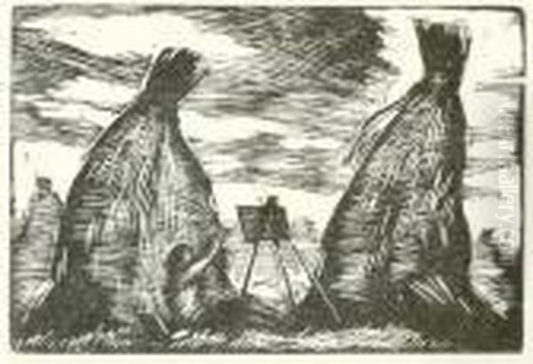 Kopy Zboza Oil Painting by Wojciech Weiss