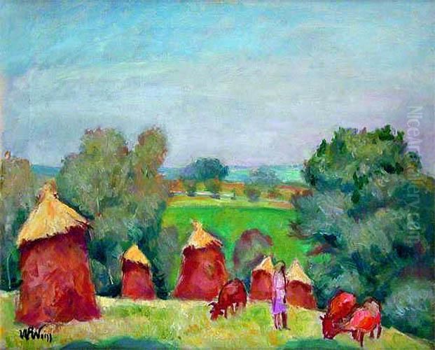 Pejzaz Wiejski Oil Painting by Wojciech Weiss