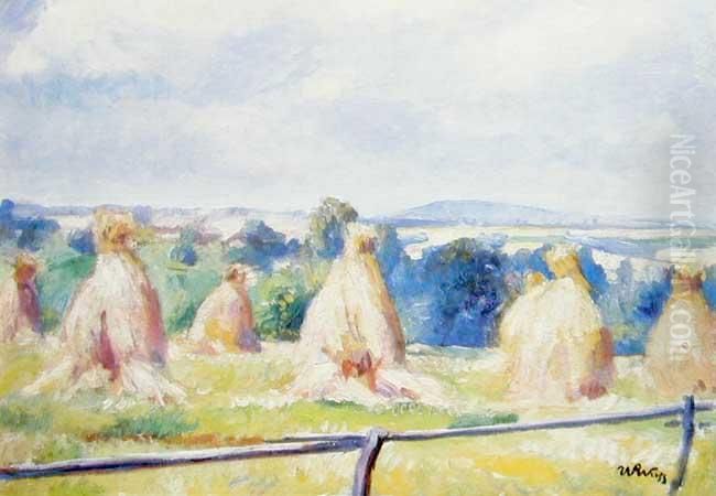 Krajobraz Z Kopami Oil Painting by Wojciech Weiss