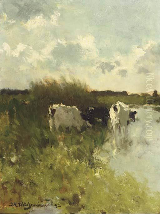 Summer In The Polder Oil Painting by Jan Hendrik Weissenbruch