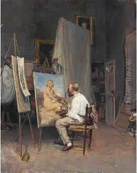 Weimar - Leipzig 
 L'artiste Au Chevalet Oil Painting by Carl Friedrich H. Werner