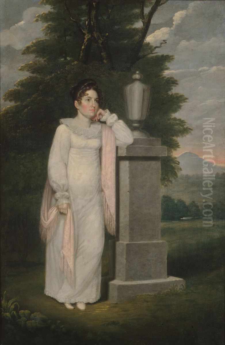 Mrs. Cephas Thompson (Olivia Leonard) Oil Painting by Cephas Thompson