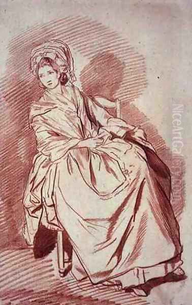 Study of a Seated Lady Oil Painting by Louis Rolland Trinquesse