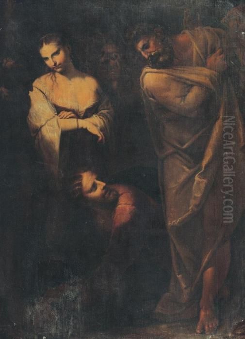Christ And The Woman Taken In Adultery Oil Painting by Benjamin West