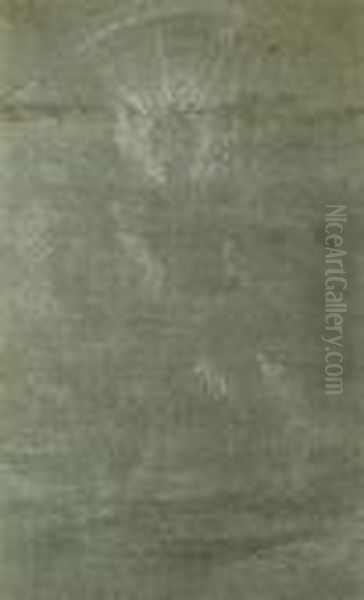 Study For 'a Mighty Angel 
Standeth Upon The Land And Upon The Sea' (illustrated); Study Of An 
Eagle On A Perch (
Recto
); Study Of A Portrait In A Wreathed Frame (
Verso
); And Study Of A Shell Oil Painting by Benjamin West