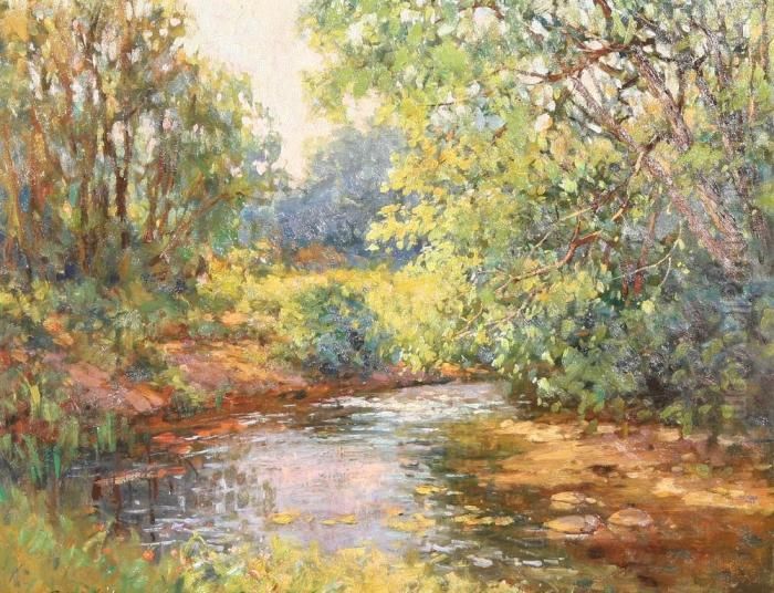 Creek In The Woods Oil Painting by Constantin Alexandr. Westchiloff