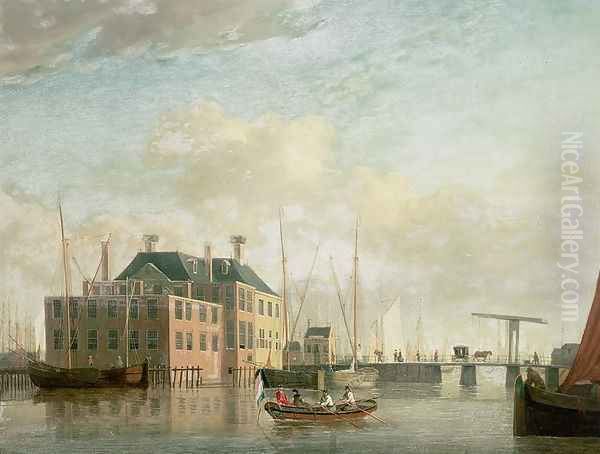 The Customs House, Amsterdam Oil Painting by Jan ten Compe