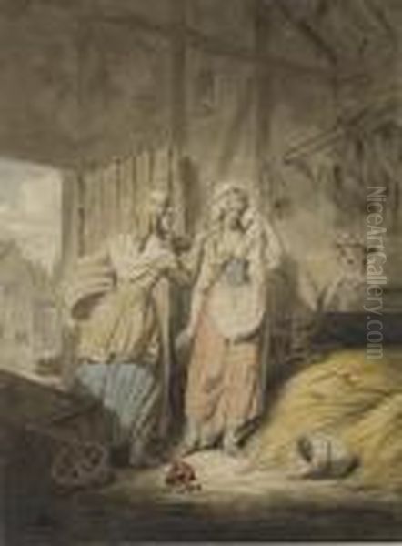 The Broken Pitcher Oil Painting by Francis Wheatley