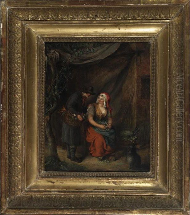 Shucking Peas Oil Painting by Francis Wheatley