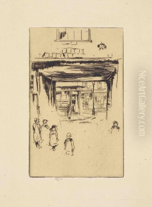Drury Lane Oil Painting by James Abbott McNeill Whistler