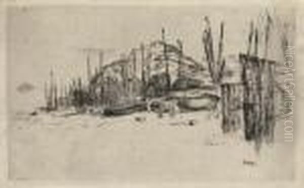 Fishing-boats, 
Hastings Oil Painting by James Abbott McNeill Whistler