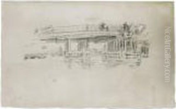 Old Battersea Bridge Oil Painting by James Abbott McNeill Whistler