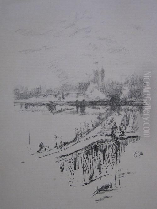 Savoy Pigeaons Oil Painting by James Abbott McNeill Whistler