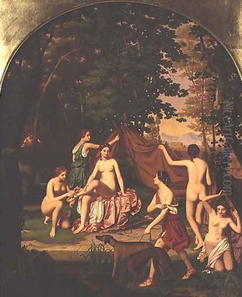 Diana and her Nymphs Oil Painting by Benno Friedrich Tormer