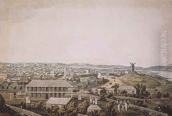 The town of Sydney in New South Wales, central section of a panoramic view, c.1821 Oil Painting by Taylor
