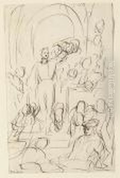 Five Studies For 'general Sir 
David Baird Discovering The Body Ofsultan Tippoo Sahib After Having 
Captured Seringapatam On 4 May1799' (1839), Two With Studies On The 
Verso Oil Painting by Sir David Wilkie