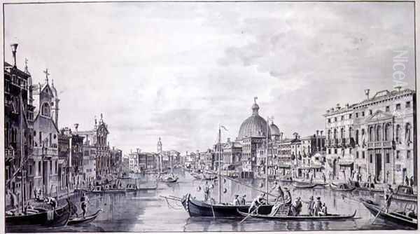 View of the Grand Canal, Venice, c.1800 Oil Painting by Francesco Triconi