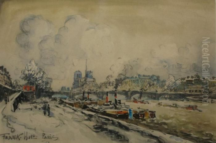 Pecheurs A La Ligne Sur Les Quais Oil Painting by Frank Will