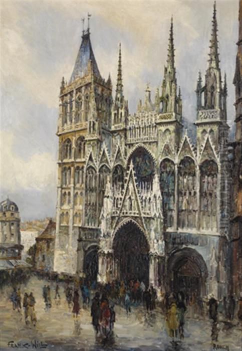 La Cathedrale De Rouen Oil Painting by Frank Will