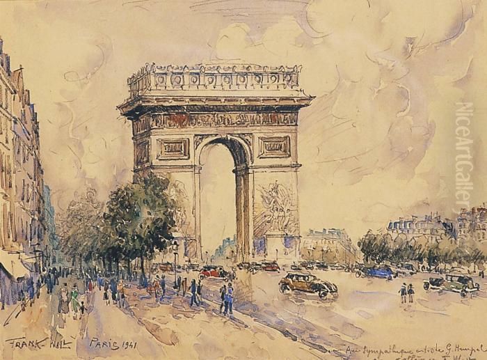 Paris, Larc De Triomphe Oil Painting by Frank Will