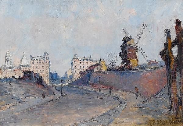Un Moulin A Montmartre Oil Painting by Frank Will