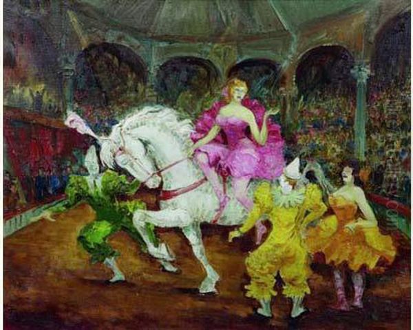 Les Clowns Et L'ecuyere Oil Painting by Frank Will