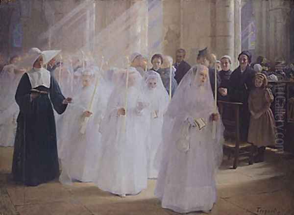 Solemn Communion Oil Painting by Jules Octave Triquet