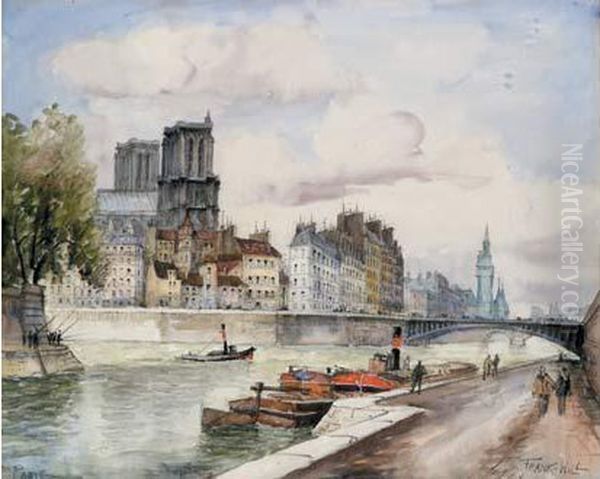 Notre Dame, Vu Des Quais Oil Painting by Frank Will