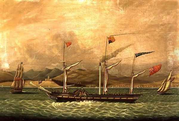 The Steam Packet Majestic Flying the Royal Standard Oil Painting by W. Timms