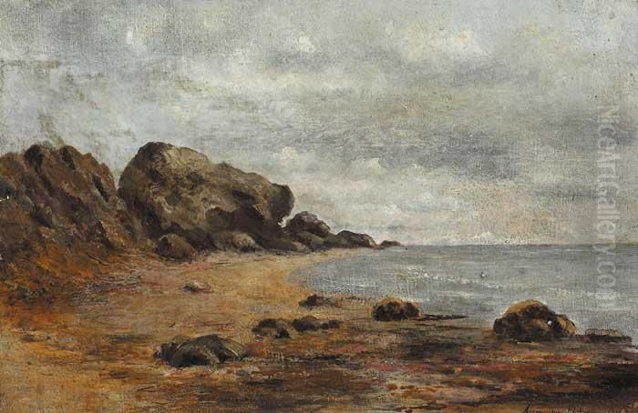 Strand With Rocks Oil Painting by Alexander Williams