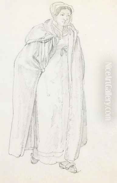 Studie zu 'Sortie d'eglise en hiver', um 1826 Oil Painting by Wolfgang-Adam Toepffer