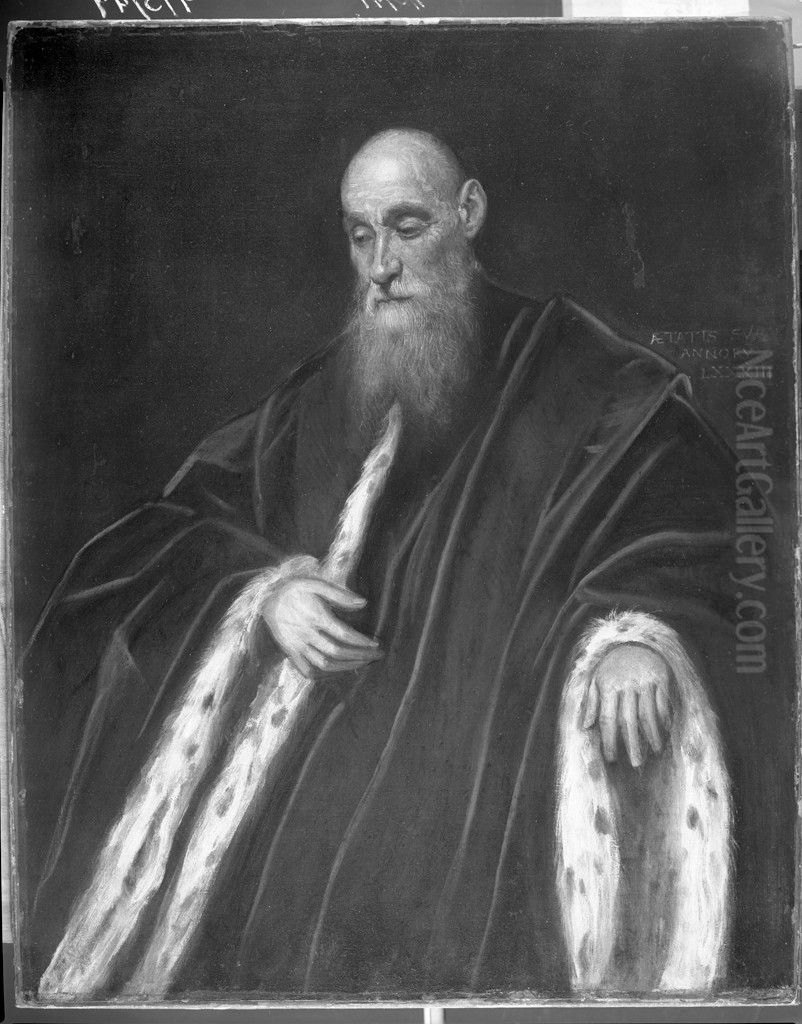 Portrait of a Venetian Senator Oil Painting by Domenico Tintoretto