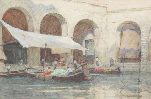 The Fruit Market, 
Venice Oil Painting by Terrick John Williams