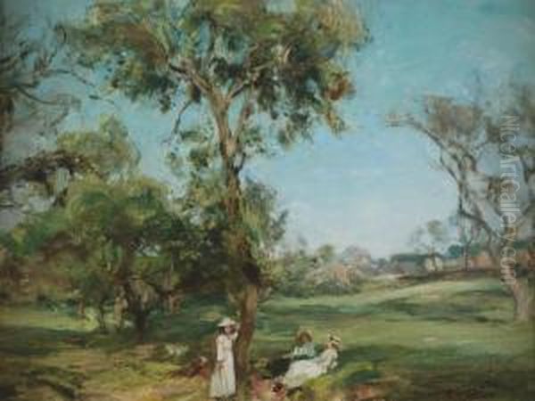'summer, Lintibbert Orchard, Muthil, Perthshire' Oil Painting by James Lawton Wingate
