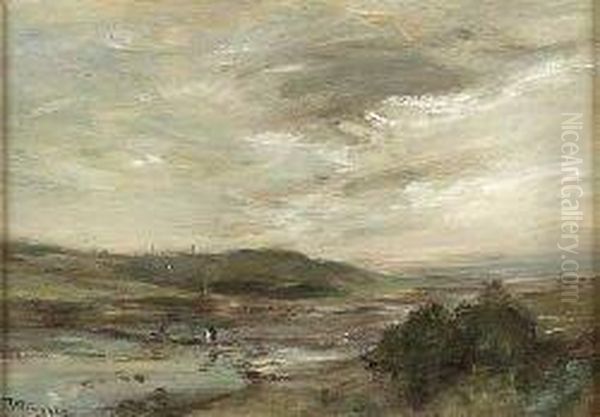 Amongst The Bents, Carnoustie Oil Painting by James Lawton Wingate