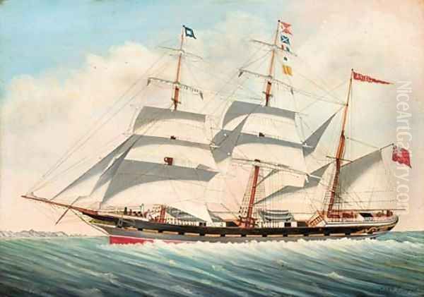 The Ariel of Liverpool in coastal waters Oil Painting by Robert Taylor