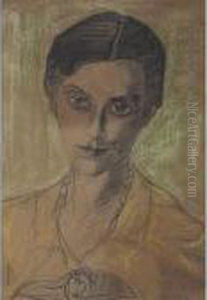 Portrait Of A Woman Oil Painting by Stanislaw Ignacy Witkiewicz (Witkacy)