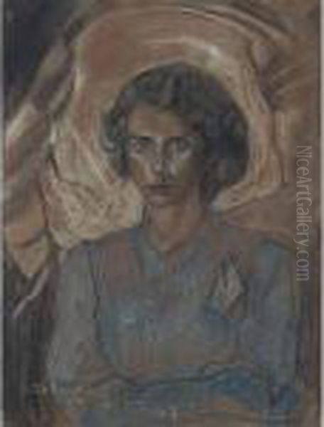 Portrait Of A Woman Oil Painting by Stanislaw Ignacy Witkiewicz (Witkacy)