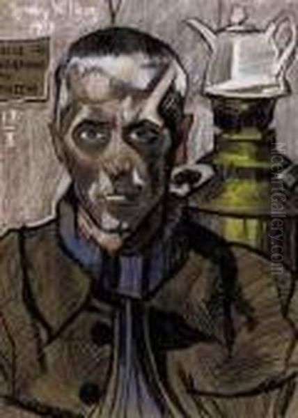 Self Portrait Oil Painting by Stanislaw Ignacy Witkiewicz (Witkacy)