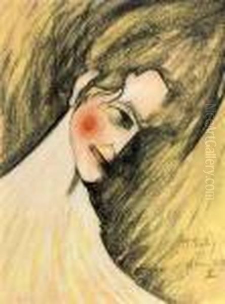 Portrait Of A Woman Oil Painting by Stanislaw Ignacy Witkiewicz (Witkacy)