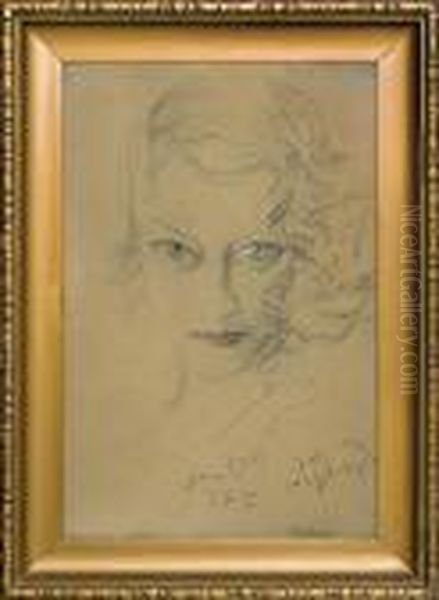 Portrait Of Maria Kasprowiczowa Oil Painting by Stanislaw Ignacy Witkiewicz (Witkacy)