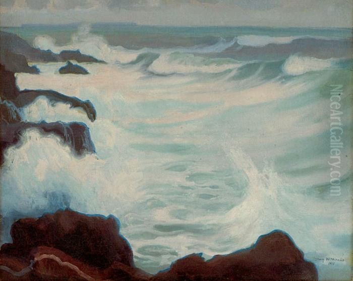 Morze W Bretanii Oil Painting by Stanislaw Ignacy Witkiewicz (Witkacy)