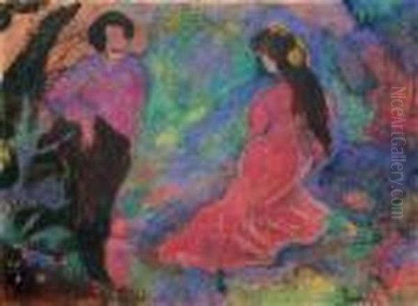 Kompozycja Figuralna Oil Painting by Stanislaw Ignacy Witkiewicz (Witkacy)