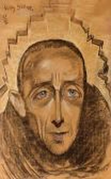 Portret Edmunda Strazyskiego, 28 V 1928 Oil Painting by Stanislaw Ignacy Witkiewicz (Witkacy)