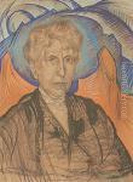 Portret Kobiety (1924) Oil Painting by Stanislaw Ignacy Witkiewicz (Witkacy)